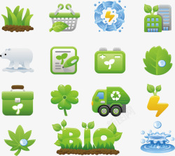 清洁能源绿色环保图标高清图片