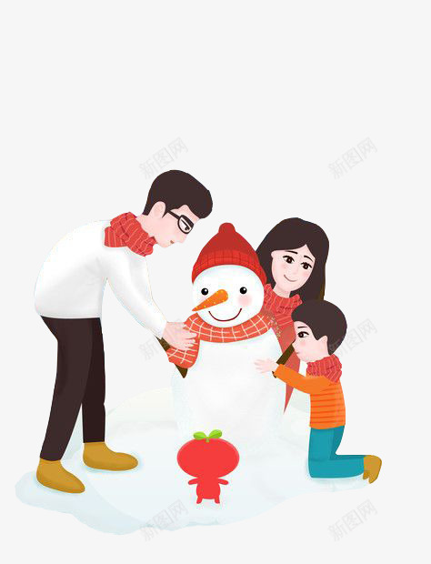 一家三口堆雪人简图png免抠素材_88icon https://88icon.com 亲子 亲爱的爸爸妈妈 卡通 卡通亲子旅行一家人 喜庆 堆雪人 幸福的 新年 温馨的画面 爸爸妈妈