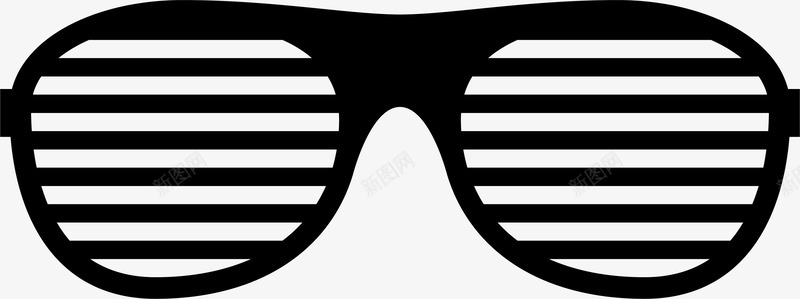 时尚配图黑色条纹的复古眼镜矢量图图标图标