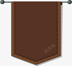 棕色彩旗标题框矢量图素材