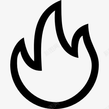 移动界面热界面符号的火焰轮廓图标图标
