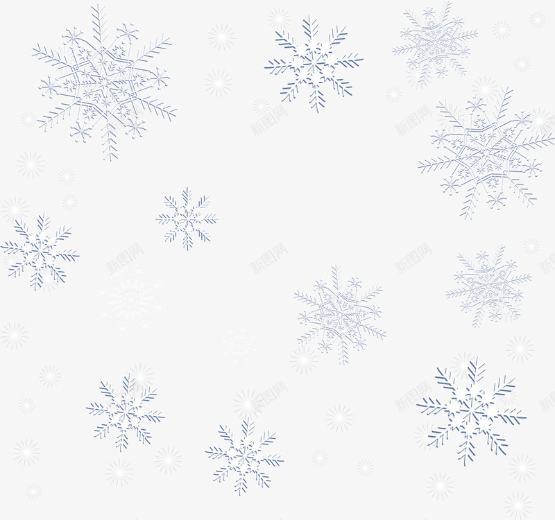 冬季美丽蓝色雪花png免抠素材_88icon https://88icon.com 下雪 冬季雪花 美丽雪花 蓝色雪花 雪花飘飘 飘雪