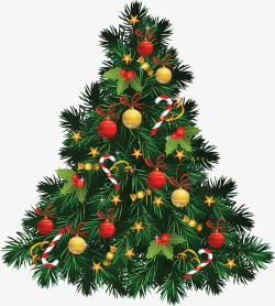 庆祝插图手绘绿色圣诞树高清图片