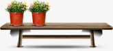 木质桌子花盆盆栽素材