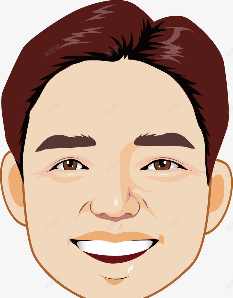 微笑的男人矢量图ai免抠素材_88icon https://88icon.com 卡通 卡通面部 微笑 面部 面部模特 面部特写 面部表情 矢量图