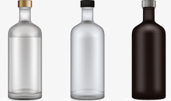 三个空白酒瓶矢量图素材