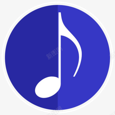 音乐符号点缀蓝色的音乐符号图标图标