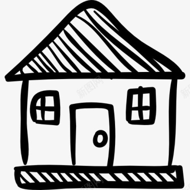 房子的手绘建筑图标图标