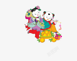 春节装饰卡通吉祥物图素材