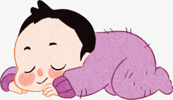 手绘紫色衣服婴儿矢量图素材