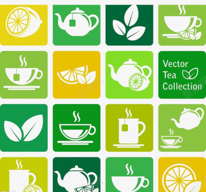 叶子植物茶叶茶壶图标图标
