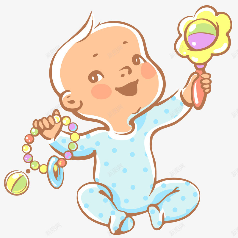 宝宝拿着玩具插画矢量图ai免抠素材_88icon https://88icon.com 免抠PNG 可爱 宝宝 宝宝拿着玩具插画 幼儿 成长 手绘 玩具 矢量图