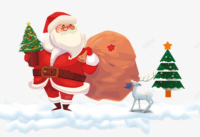 圣诞节卡通电商圣诞老人元素png免抠素材_88icon https://88icon.com 圣诞树 圣诞礼物 圣诞老人 圣诞节 圣诞节装饰 圣诞驯鹿
