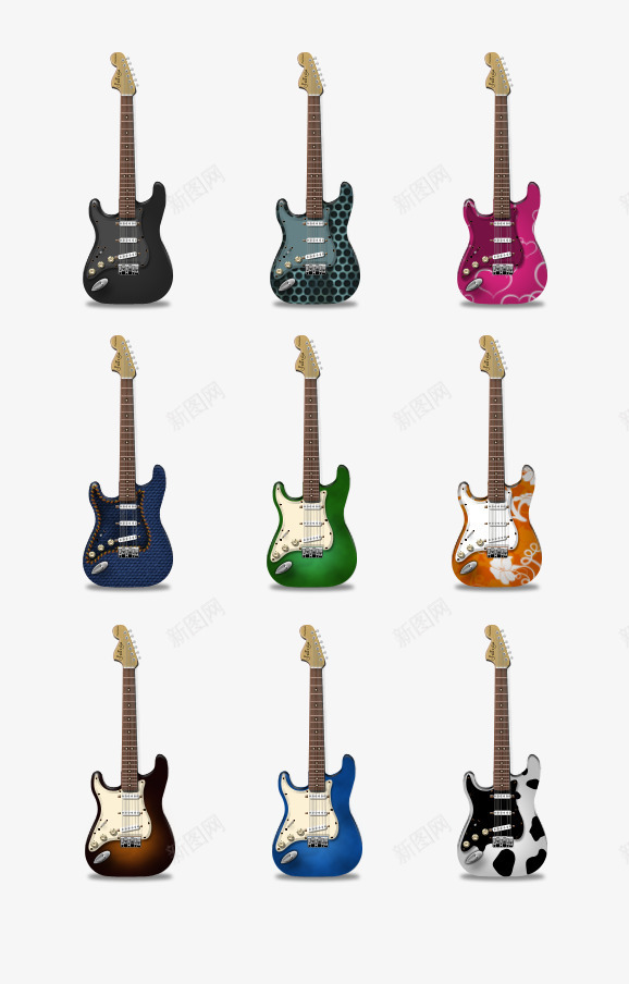 五颜六色的电吉他png免抠素材_88icon https://88icon.com 吉他 按钮 潮流音乐 电吉他 音乐器材