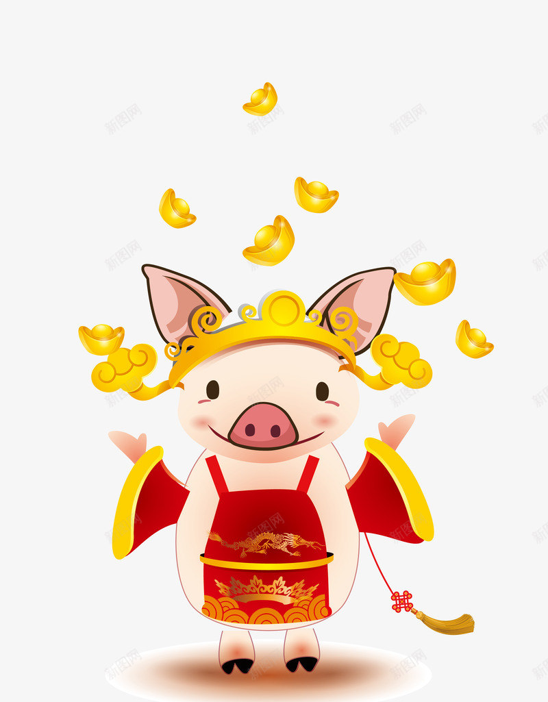 吉祥拜年卡通猪png免抠素材_88icon https://88icon.com 卡通猪 吉祥如意 拜年 新年快乐