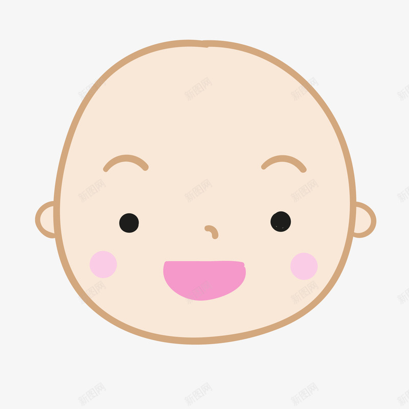 可爱婴儿头像表情矢量图ai免抠素材_88icon https://88icon.com 人物婴儿头像表情 笑 矢量图