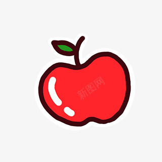 卡通红苹果图标图标