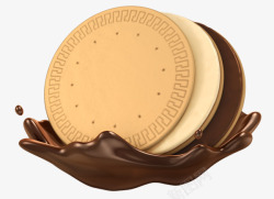 手绘巧克力夹心饼干素材