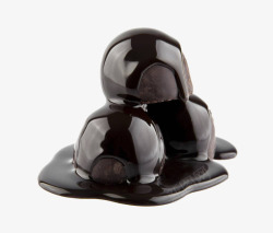 黑色融化巧克力球素材