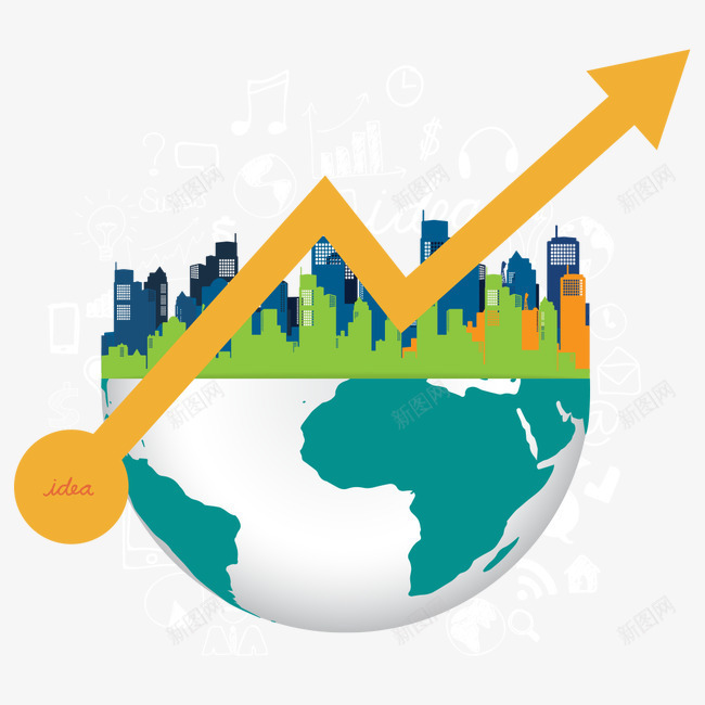 箭头png免抠素材_88icon https://88icon.com 向上箭头 地球 建筑 箭头 音符