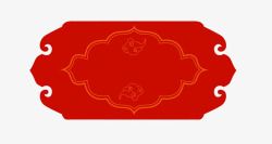 红色背景新年装饰边框素材