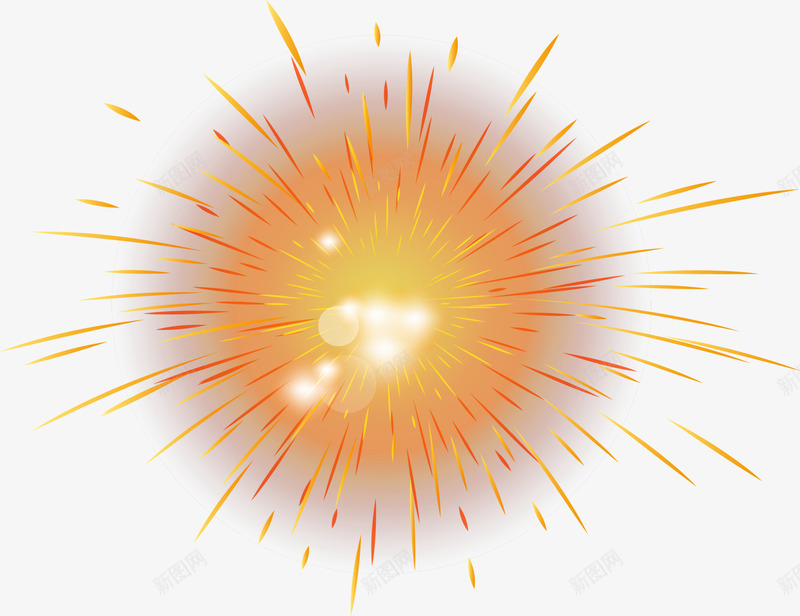 梦幻金色烟花png免抠素材_88icon https://88icon.com 光晕 梦幻 烟花 线条 金色 闪光