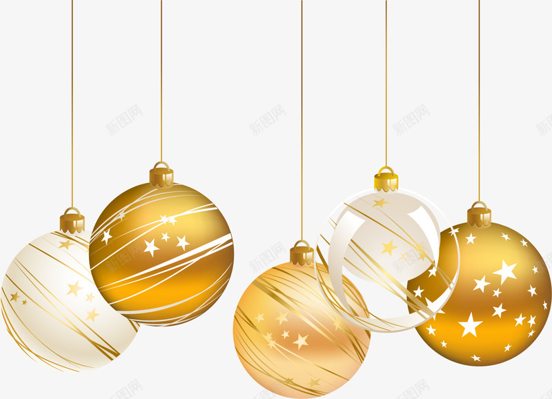 金色闪耀圣诞球png免抠素材_88icon https://88icon.com 圣诞挂饰 圣诞节 彩球 星星图案 装饰图案 金色圣诞球