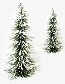 冬季大树雪花装饰素材