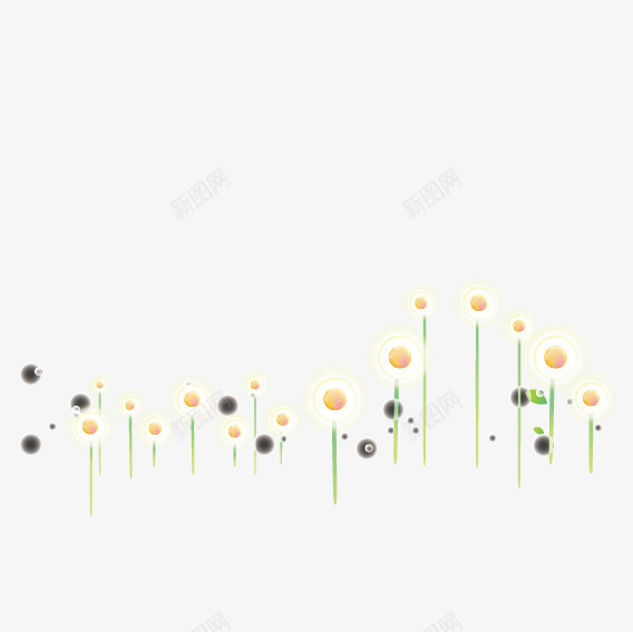 蒲公英矢量图eps免抠素材_88icon https://88icon.com 小花 点缀 秋 秋天素材 蒲公英 装饰 矢量图