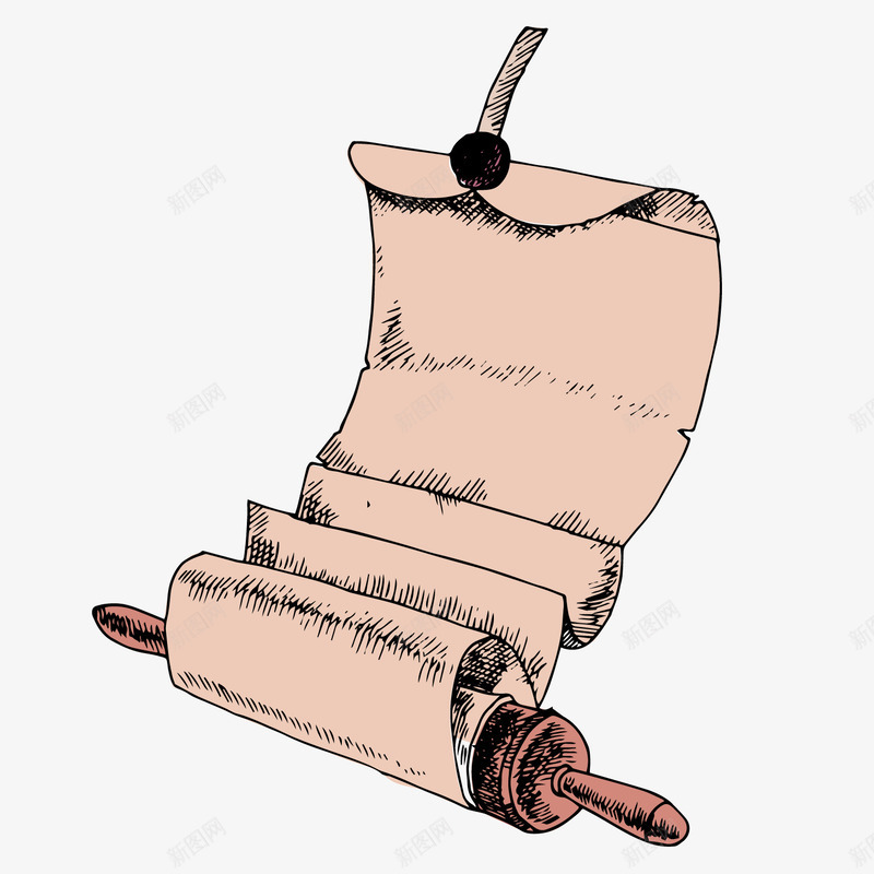 黄色质感古典卷轴png免抠素材_88icon https://88icon.com 卷轴 古典 质感 黄色