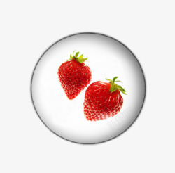 灰色草莓红草莓灰色盘子高清图片
