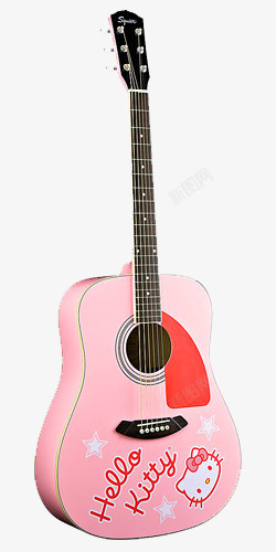 粉红可爱吉他乐器素材