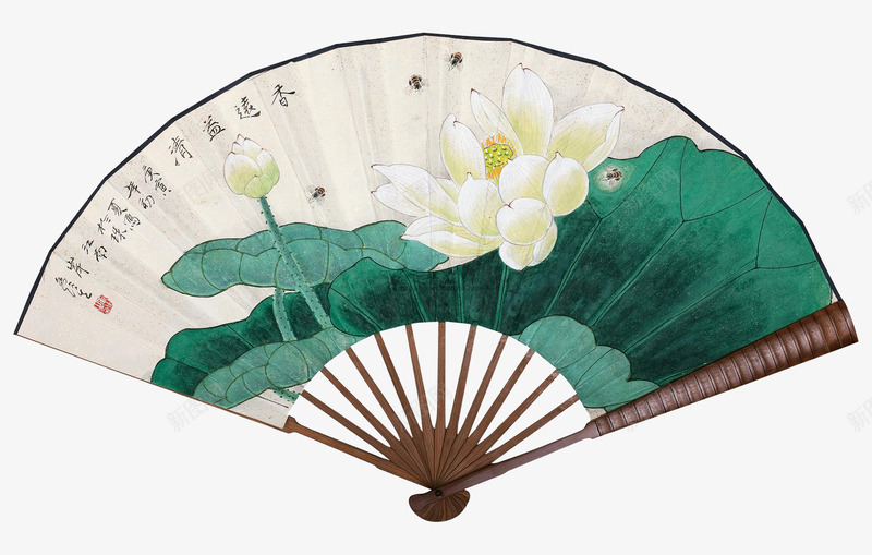 手绘荷花莲叶折扇png免抠素材_88icon https://88icon.com 中国风 复古 手绘 折扇 清新 荷花 莲叶