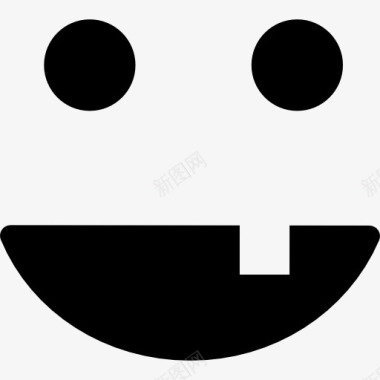 表情符号填充快乐的表情一齿图标图标