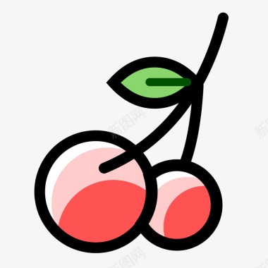 食物红色手绘樱桃元素矢量图图标图标
