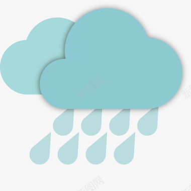 下雨预报天气预报下雨图标矢量图图标