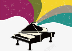 七彩钢琴七彩音符钢琴音乐会海报矢量图高清图片