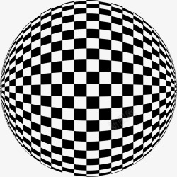 黑白方格圆球简图素材