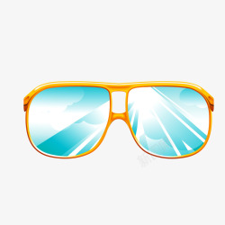 时尚金色视频框手绘夏日太阳眼镜矢量图高清图片