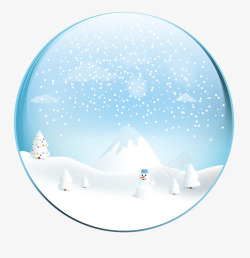 雪地水晶球蓝色雪地水晶球高清图片