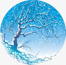 水晶球四季树冬季素材