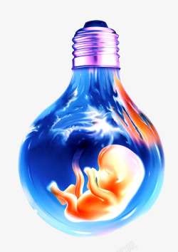脐带血灯泡里的新生儿高清图片