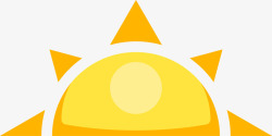 清新水彩黄色太阳矢量图素材
