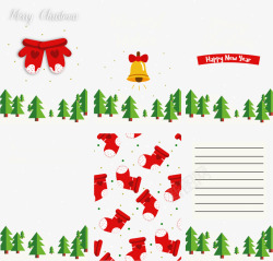 红色圣诞节信纸卡片素材