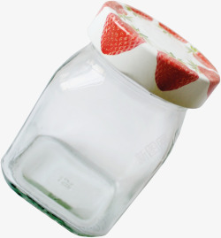 漂亮草莓玻璃瓶素材