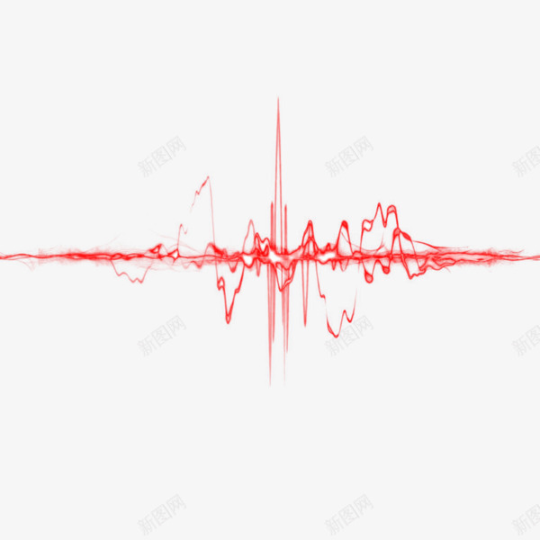 红色心电图光线png免抠素材_88icon https://88icon.com 光 心电图 漂浮 漂浮物 漂浮素材 现代 科幻 科技 科技漂浮物 线条