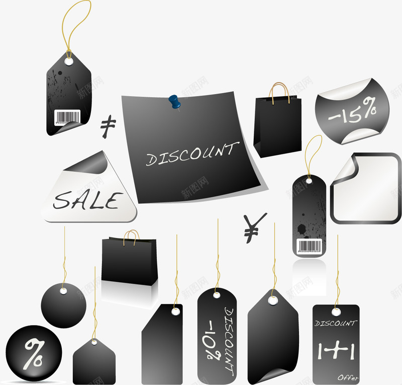 吊牌价格牌模板矢量图eps免抠素材_88icon https://88icon.com 卡片模板 吊牌价格牌模板 吊牌设计 手提袋 服饰吊牌 矢量图