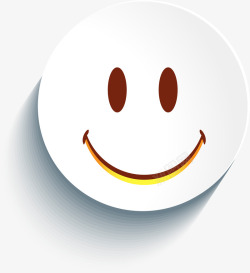 3D立体白色圆脸卡通微笑表情素材