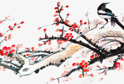 中国风水墨花鸟美术优秀作品素材