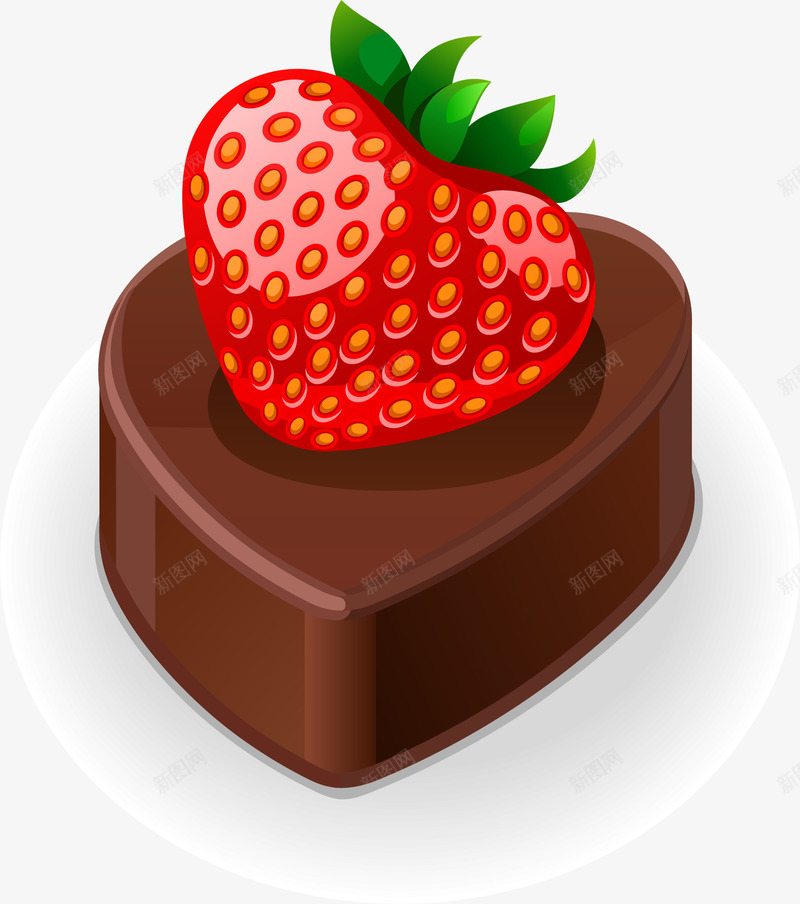 手绘草莓巧克力心形蛋糕png免抠素材_88icon https://88icon.com 巧克力 心形 手绘 草莓 蛋糕